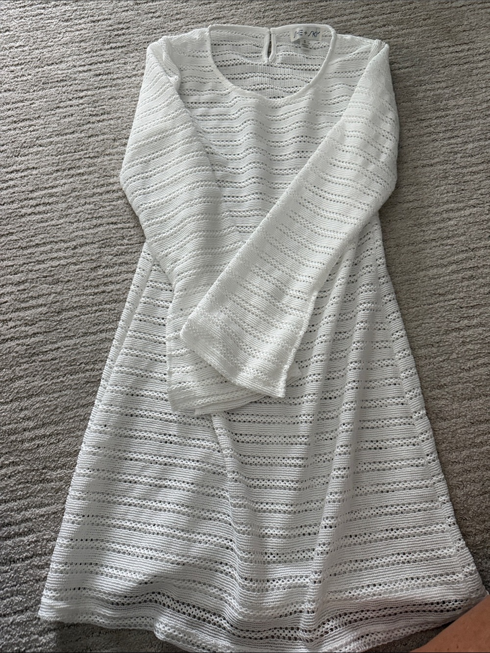She and Sky White Crochet Knit Swim Coverup